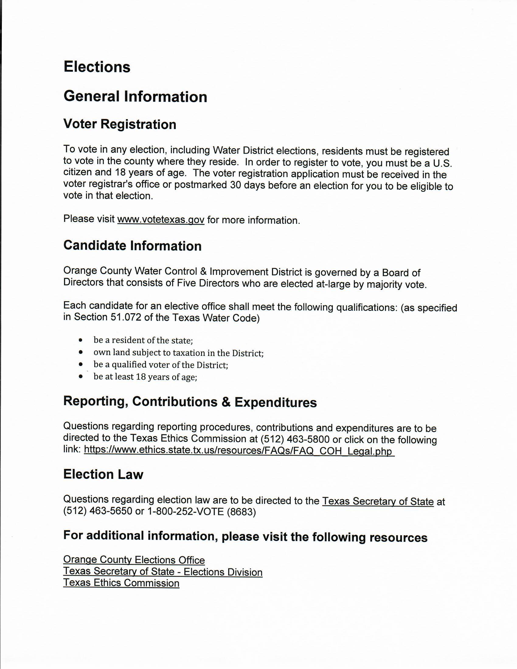 Elections General Information 2024